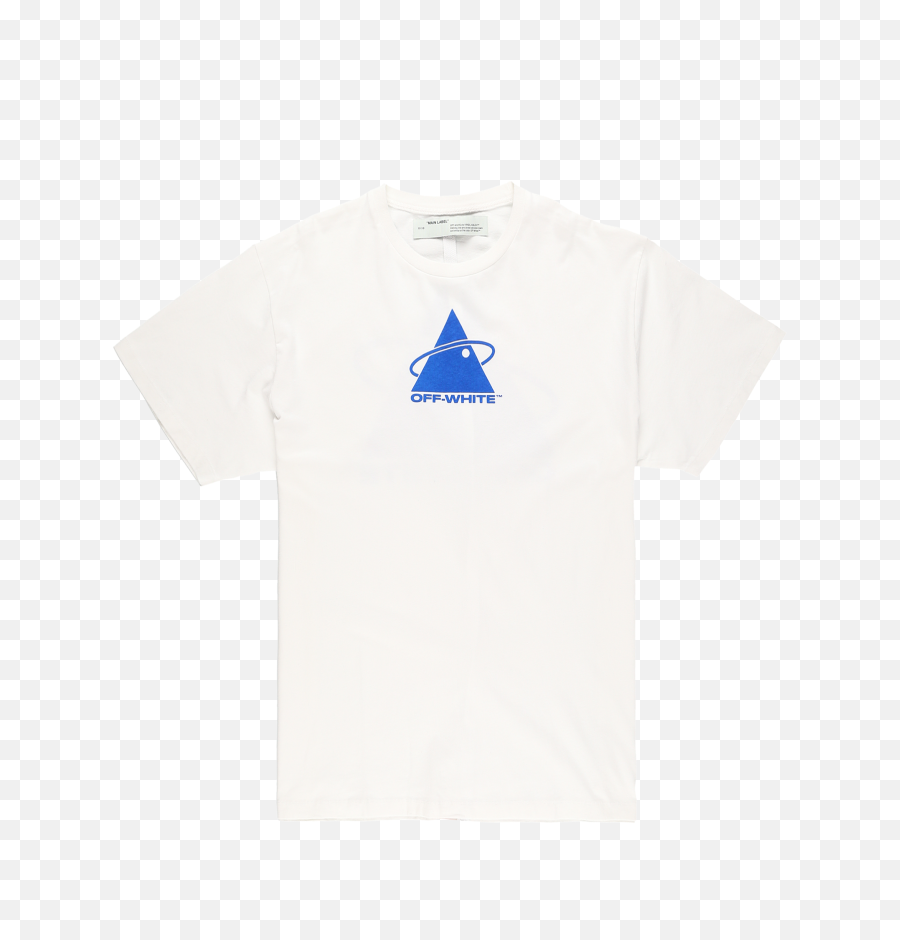 Off - White Triangle Planet Tshirt Flat Lay White Shirt Png,Off White Logo Png