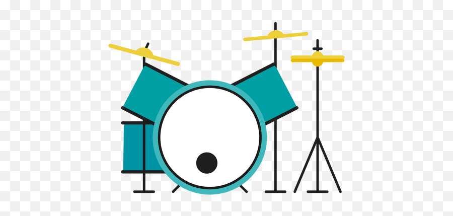 Drum Kit Illustration - Bateria Ilustracion Png,Drum Set Transparent Background