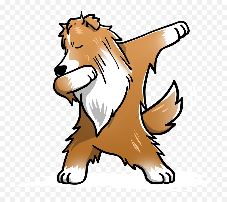 Funny Dabbing Shetland Sheepdog Dog Dab Dance Sticker By - Sheltie Shetland Sheepdog Cartoon Png,Transparent Dab