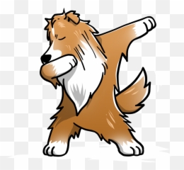 Funny Dabbing Shetland Sheepdog Dog Dab Dance Sticker By - Sheltie Shetland Sheepdog Cartoon Png,Transparent Dab