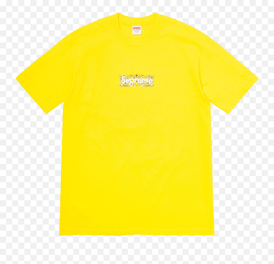 Supreme Bandana Box Logo Tee - Shirt Fw19 Wethenew Supreme Bandana Box Logo Tee Yellow Png,Jack In The Box Logo Png