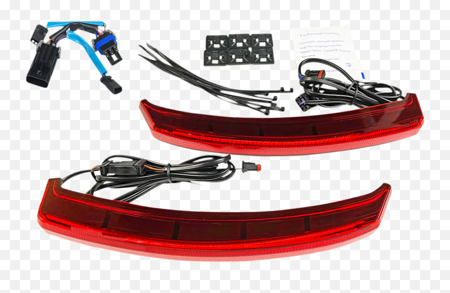 Custom Dynamics Red Lens Led Rear Saddlebag Lid Lights 2020 Indian Challenger - Cable Harness Png,Icon Chieftain Helmet