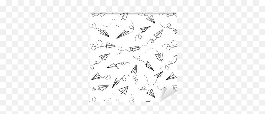 Seamless Pattern With Vector Paper Airplane Travel Route - Dot Png,Paper Airplane Icon Png