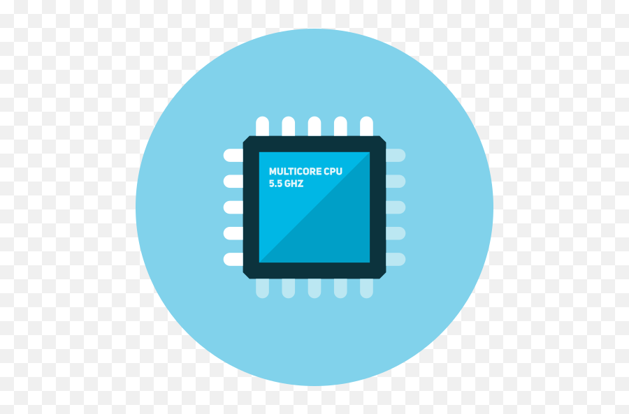 Microchip Cpu Hardware Free Icon Of Kameleon Blue Round - Hardware Icone Png,Processor Icon