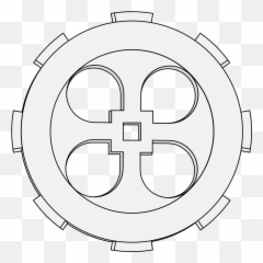 Cog - Wheel Traceable Heraldic Art Laser Cut Vector Christmas png