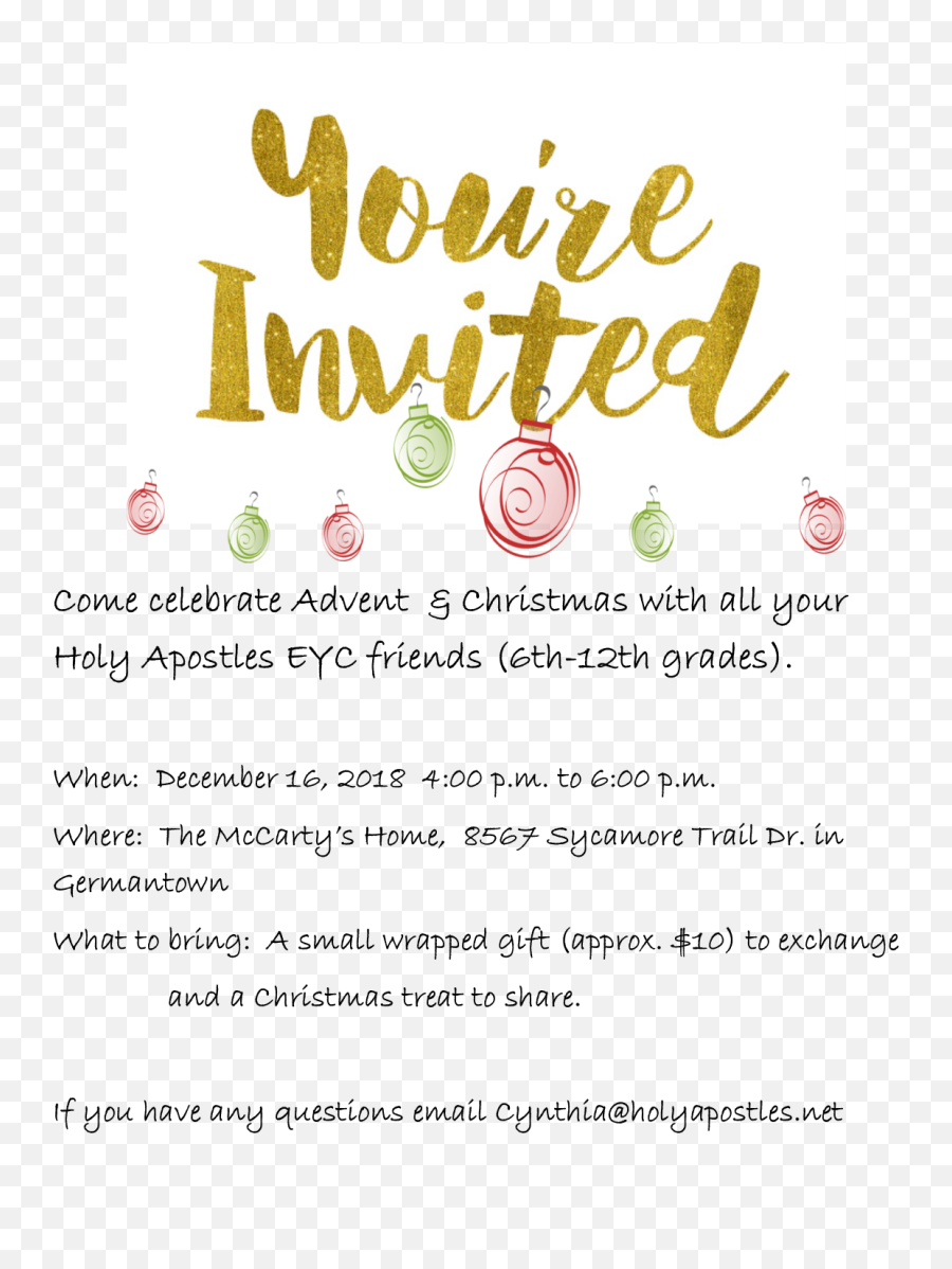 Download Eyc Christmas Party - Illustration Png,You're Invited Png