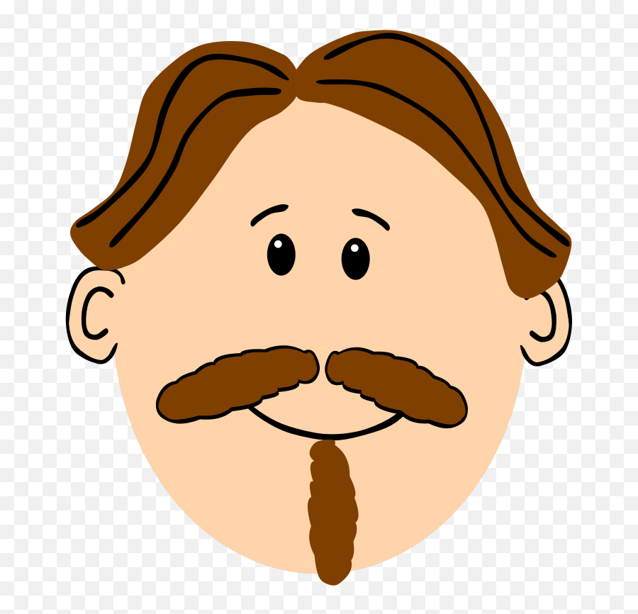 Man With Brown Hair Mustache And Goatee - Man Face Clipart Png,Goatee Transparent