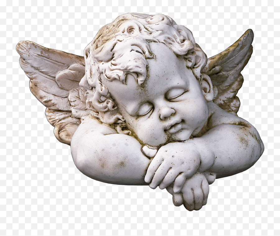 Cute Sleeping Angel Statue Transparent - Angel Statue Png,Angel Transparent Background