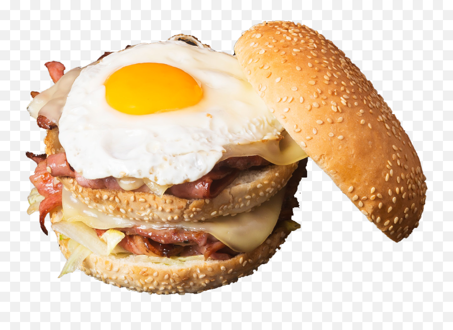 Download Hd Hamburguesa Doble Top - Bun Transparent Png Fried Egg,Hamburguesa Png