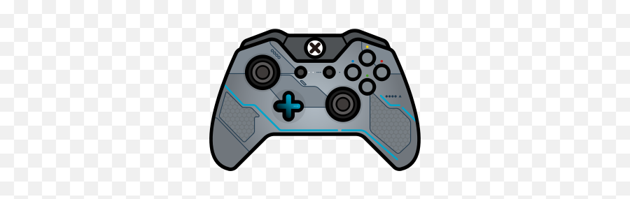 Blue Controller Gamer Halo Xbox One Icon - Xbox Controller Cartoon  Transparent Png,Halo Transparent Background - free transparent png images -  