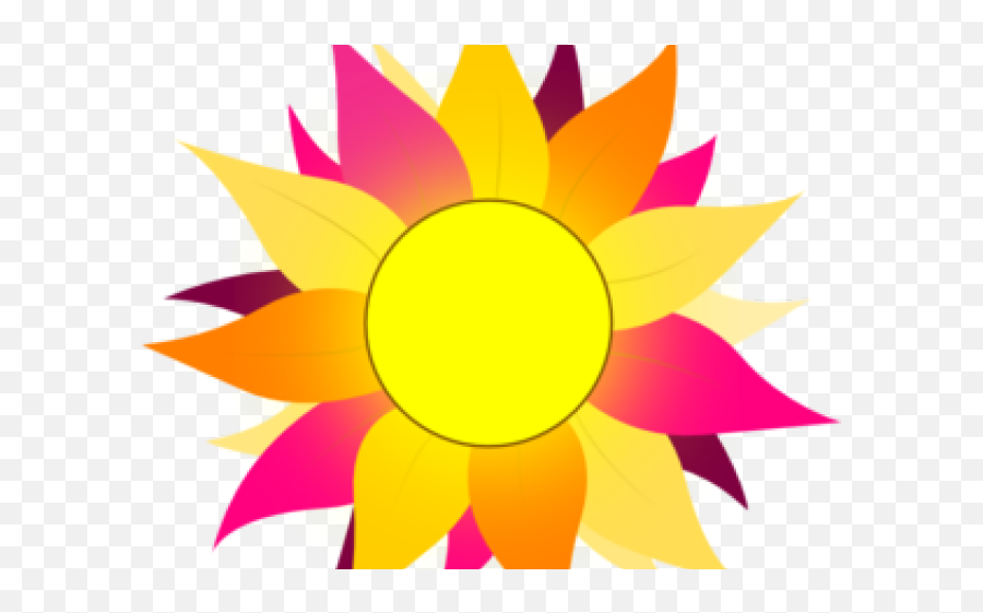 Sunflower Clipart Colorful - Sun With Pink U0026 Purple Rays Clip Art Png,Rays Png