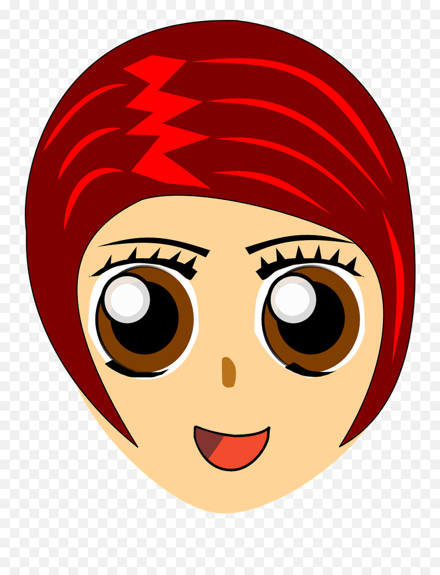 Girl Woman Head - Free Vector Graphic On Pixabay Girl With Red Hair Clip Art Png,Crazy Hair Png