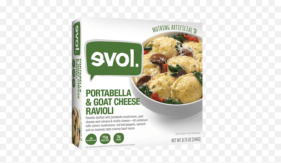 Portabella U0026 Goat Cheese Ravioli - Evol Ravioli Png,Ravioli Png