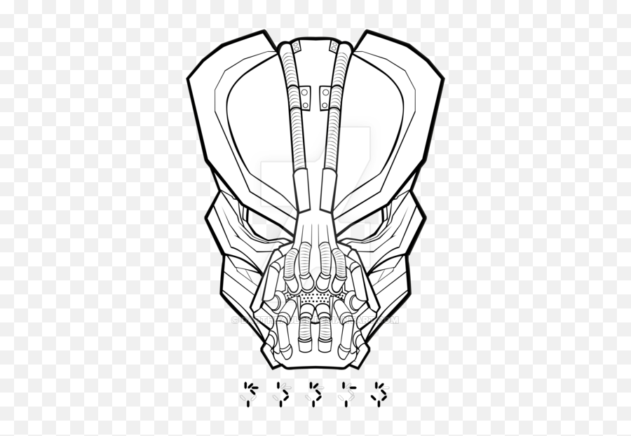 Predator Vector Transparent Png - Bane Mask Drawing,Bane Mask Png