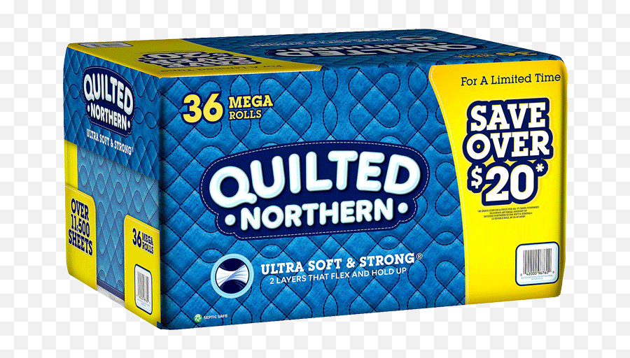 Quilted Northern Toilet Paper 36 Rolls - 328 Sheetsroll Quilted Northern Ultra Soft And Strong Png,Toilet Paper Png