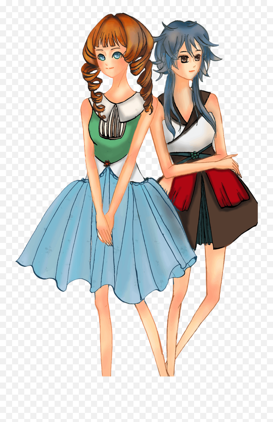 Two Anime Girls Clipart Free Download Transparent Png - Two Anime Girls Png,Anime Girl Png