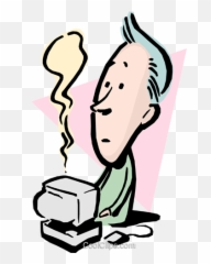 Computer Problem Royalty Free Vector - Clipart Man With png
