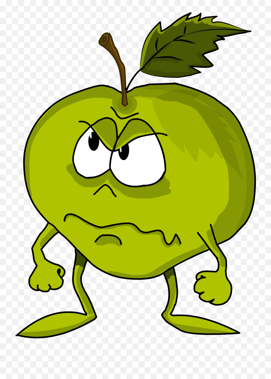 Angry Cartoon Apple Drawing Free Image - Reaction Of Acids With Metal Oxides Png,Cartoon Apple Png