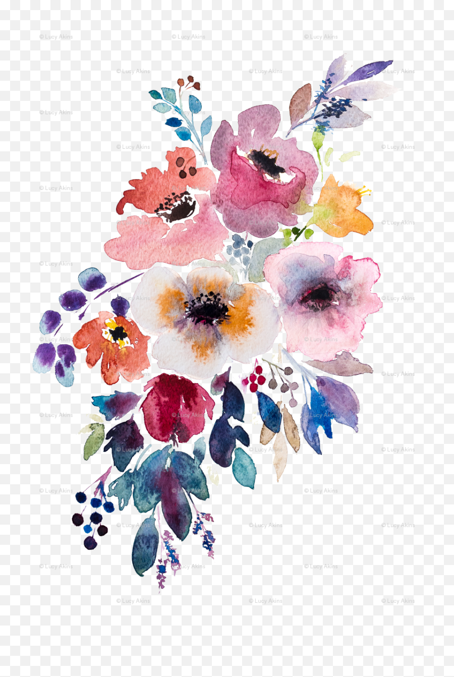 Floral Watercolor Png - Watercolor Flowers Clipart Full Watercolor Autumn Flowers Transparent,Flowers Clipart Png