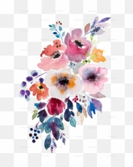 Floral Watercolor Png - Watercolor Flowers Clipart Full Watercolor Autumn Flowers Transparent,Flowers Clipart Png