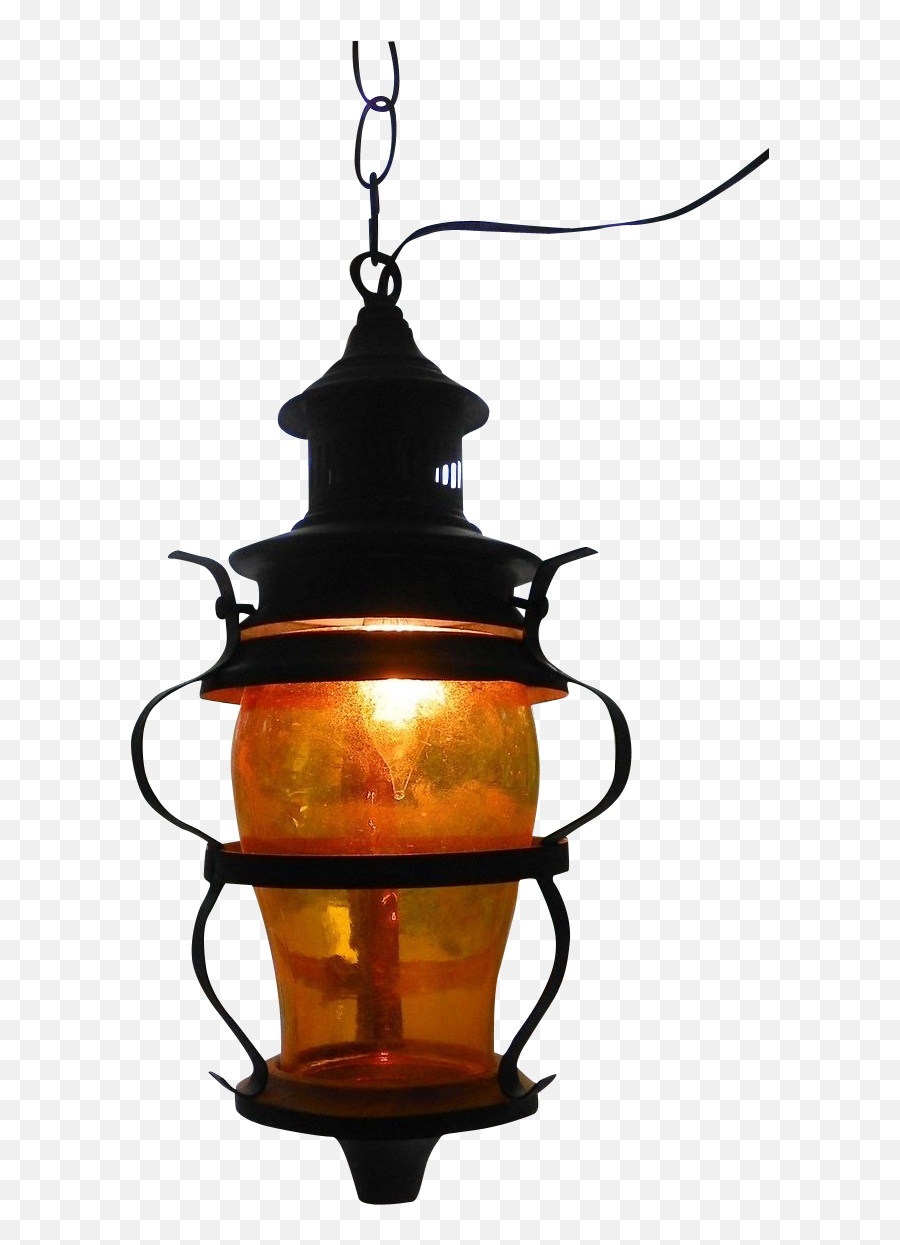 Old Amber Glass Copper Hanging Lamp - Old Amber Glass Copper Lamp Images Hd Png,Hanging Lights Png
