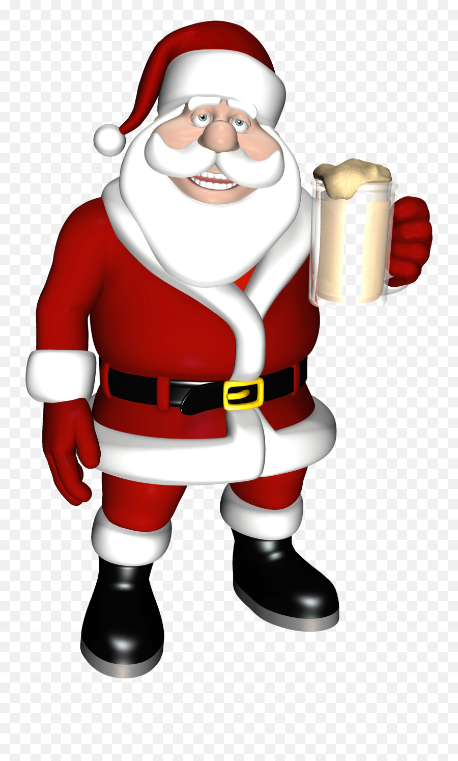 Transparent Santa Hat And Beard Png - Santa Claus With Beer,Santa Hat With Transparent Background