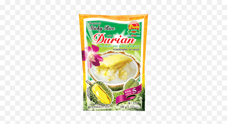 Durian Sticky Rice Instant Stick With - Vthaifood Instant Sticky Rice Durian Png,Durian Png
