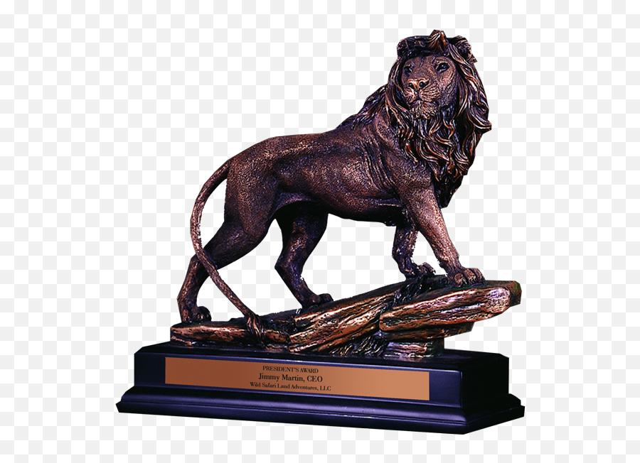 Bronze Roaring Lion Trophy Paradise Awards - Lion Award Trophy Png,Lion Roaring Icon