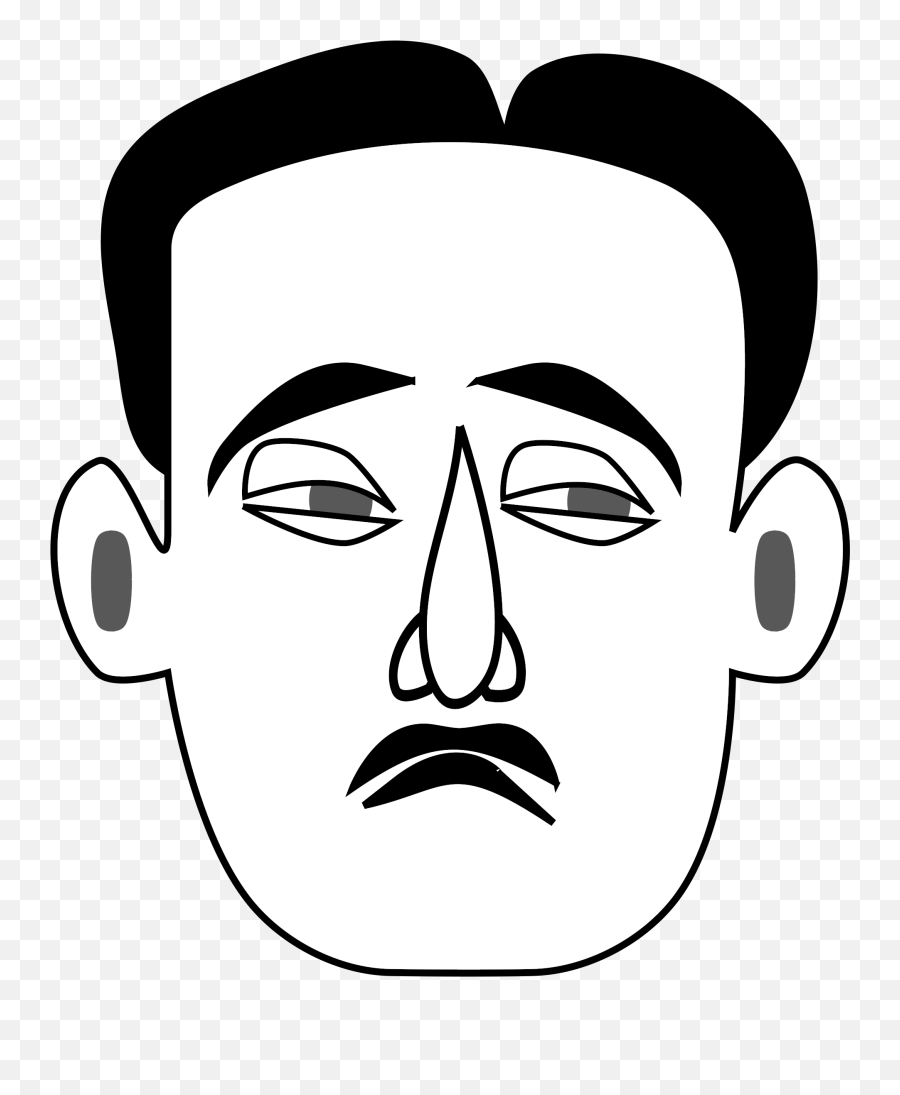 Free Clipart Sad Face Emotions Algotruneman - Person Face Clipart Black And White Png,Sad Face Transparent