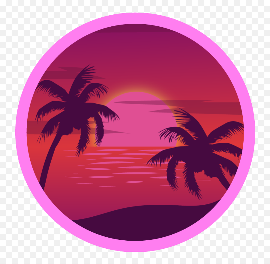 Palm Tree With Pink Background Wall Sticker - Tenstickers True Digital Security Png,Palm Leaf Icon