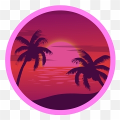 Palm Tree With Pink Background Wall Sticker - TenStickers True Digital Security png