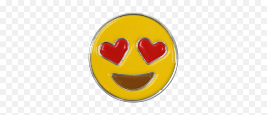 Heart Eyes Emoji Pin Badge - Smiley Png,Heart Eyes Emoji Transparent
