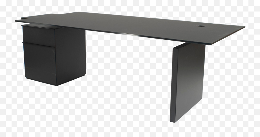 Contemporary Icon Black Satin Glass Desk - Solid Png,Modern Icon