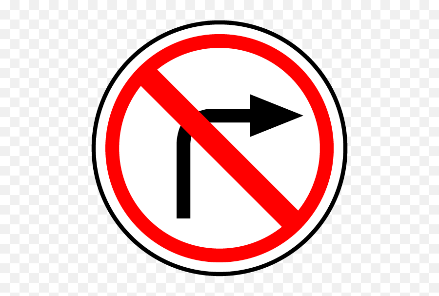 3 - Right Turn Traffic Sign Png,Signs Png