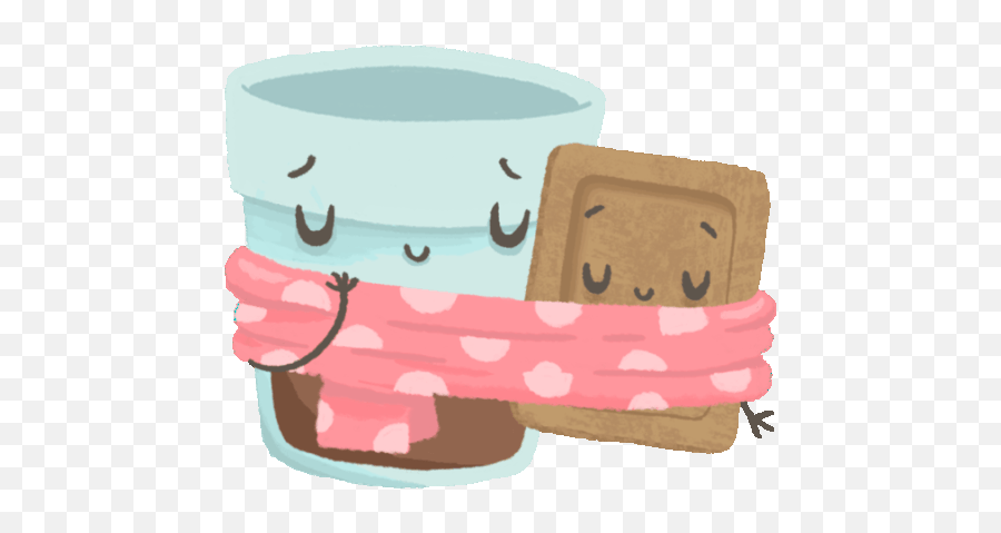 Chai And Biscuit Cuddle In A Scarf Sticker - Chai And Chai Biscuit Stickers Png,Chai Icon