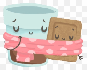 Chai And Biscuit Cuddle In Scarf Sticker - Stickers png