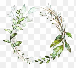 Floral Border Design Flower Frame - Leaves Watercolor Frames Png,Leaf Wreath Png