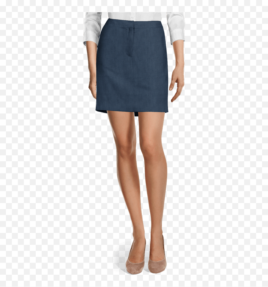 Steel Blue Dobby Wool Blend High Waisted Short Pencil Skirt - Faldas Cortas Png,Dobby Png