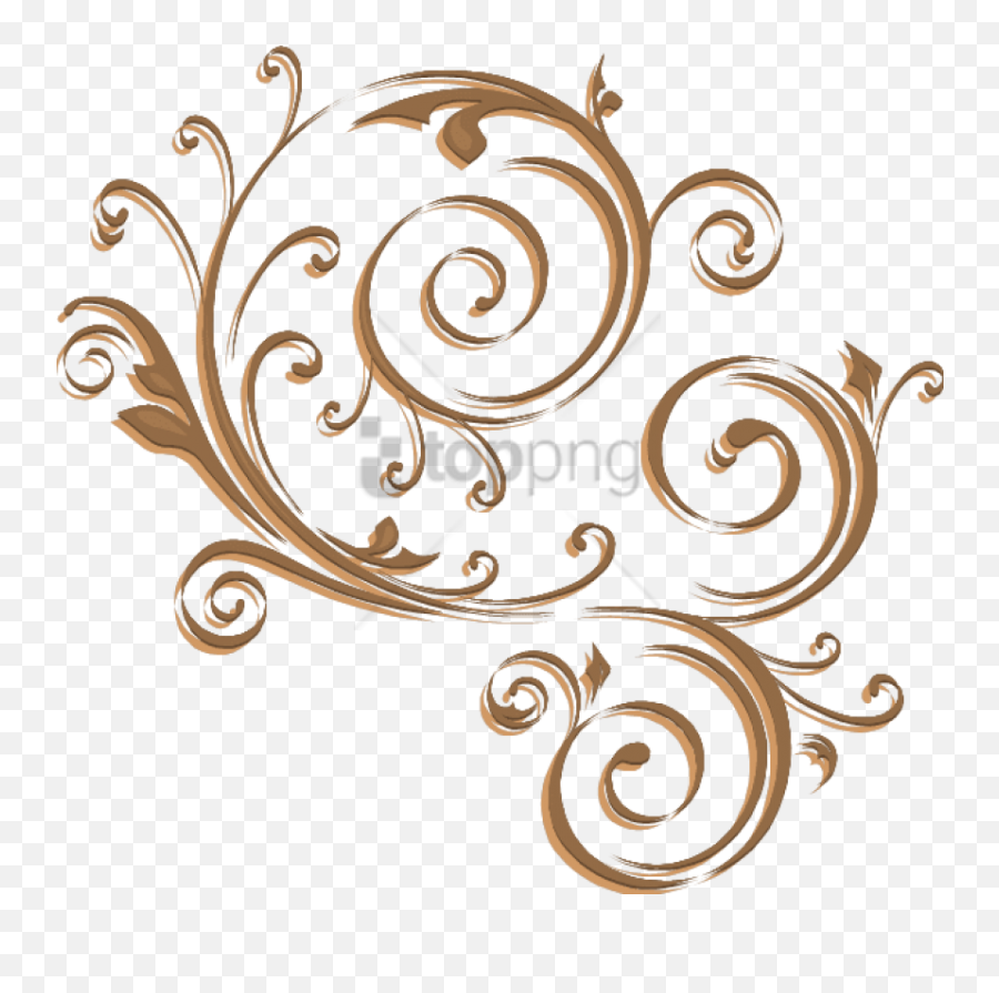 Gold Swirl Design Png Images - Gold Swirls Clear Background,Swirl Design Png