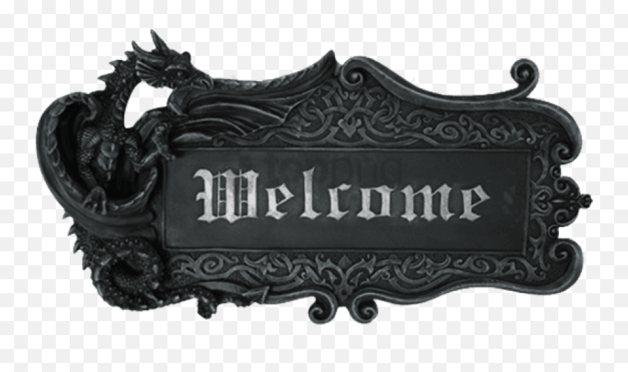 Download Medieval Dragon Welcome Sign - Design Toscano Gothic Welcome Sign Png,Welcome To Png