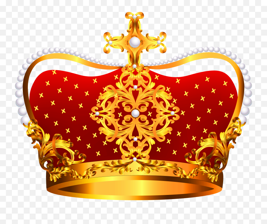 Gold Crown Clipart Free - Red Crown Png,Golden Crown Png