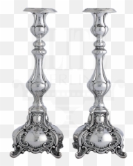 Download Hd Close Ben Yehudah Silver Candlestick Set - Antique png