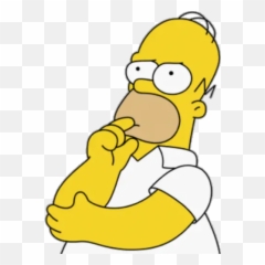 Homero Pensando Png - Cartoon Person Looking Confused Full Thinking Homer Simpson Transparent,Person Looking Png