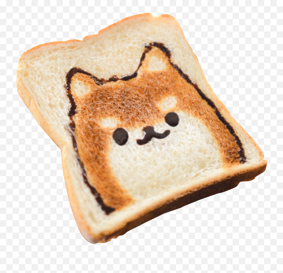 Slice Of Loaf Bread With Dog Face Png U2013 For Free - Bread With A Face,Bread Transparent Background