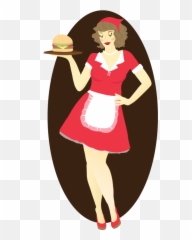 Clip Art Illustration Portable Network - Portable Network Graphics Png,Waitress Png