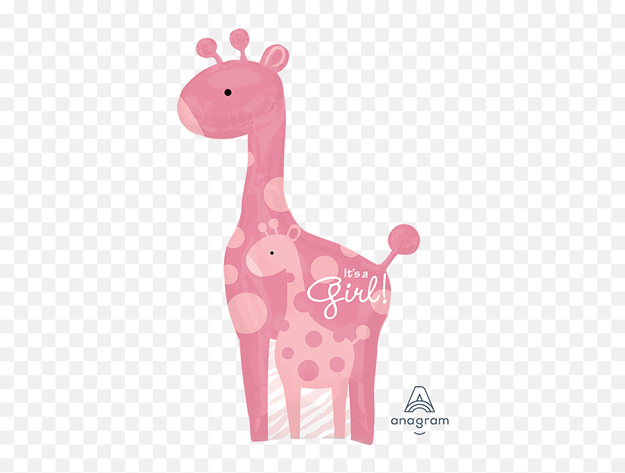 Safari Baby Girl Giraffe Balloon - Baby Shower Pink Giraffe Png,Safari Icon Pink