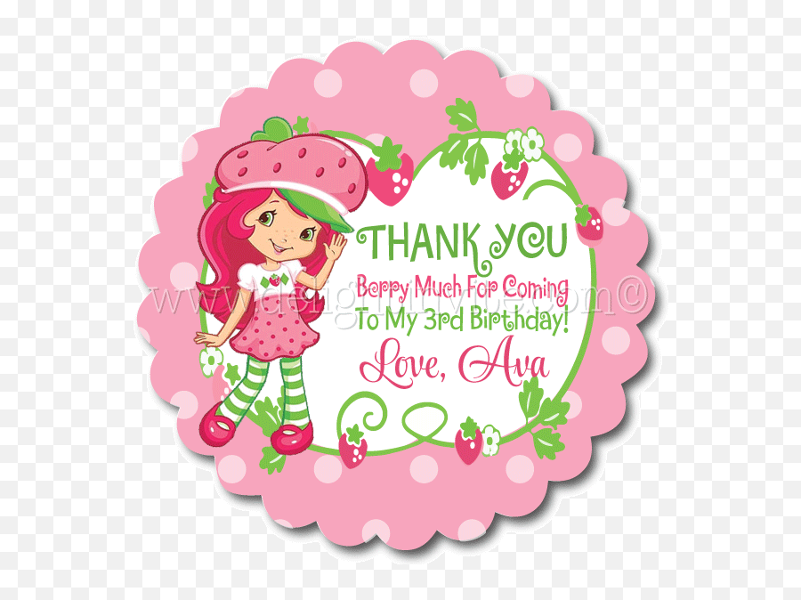 Hello Kitty Birthday Png - Strawberry Shortcake Gift Tags,Birthday Party Png