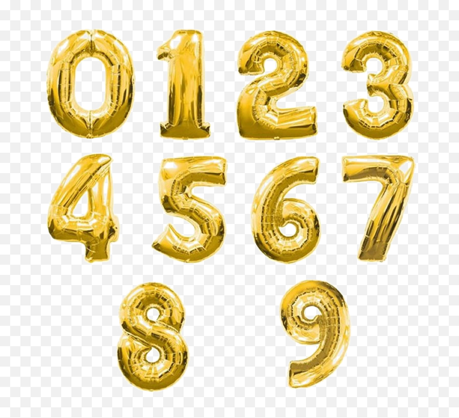 Happy Birthday Foil Balloon Png Images - Gold Balloon Numbers Png,Gold Balloon Png