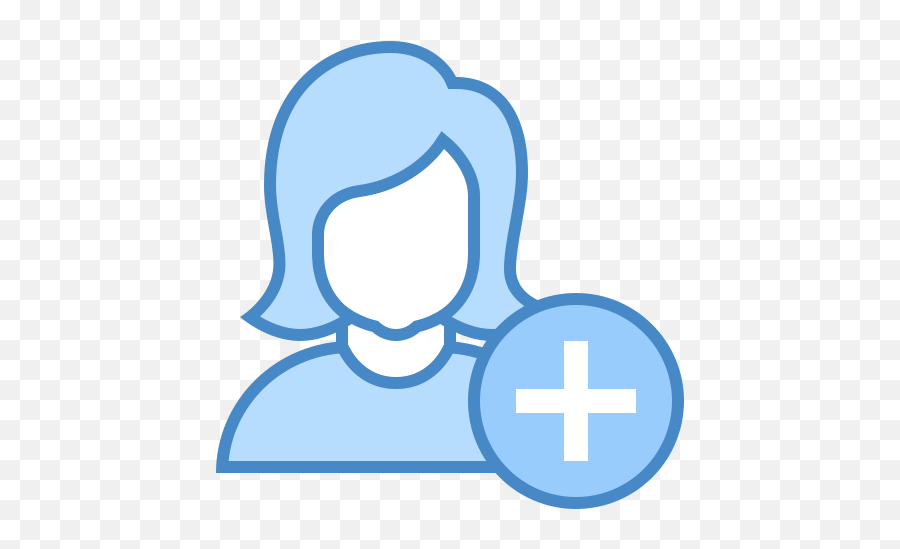 Add User Female Icon In Blue Ui Style - Add User Female Icon Png,Add User Icon