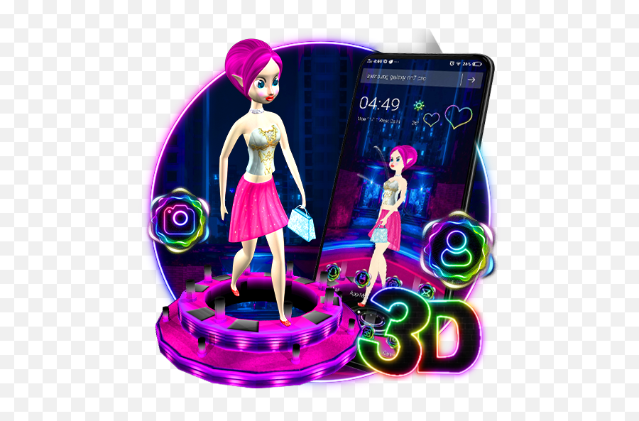 Cute Anime 3d Girl Theme Apk 110 - Download Apk Latest Smartphone Png,Kawaii Anime Icon
